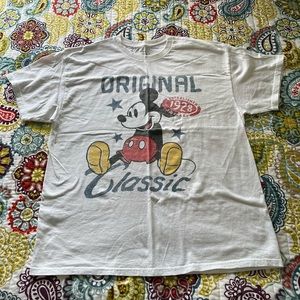 Disney Mickey Mouse white t-shirt size L [D-20]